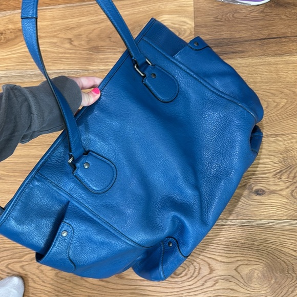 Coach Mickie Blue Leather Tote Bag from smoke free home! - Picture 5 of 6